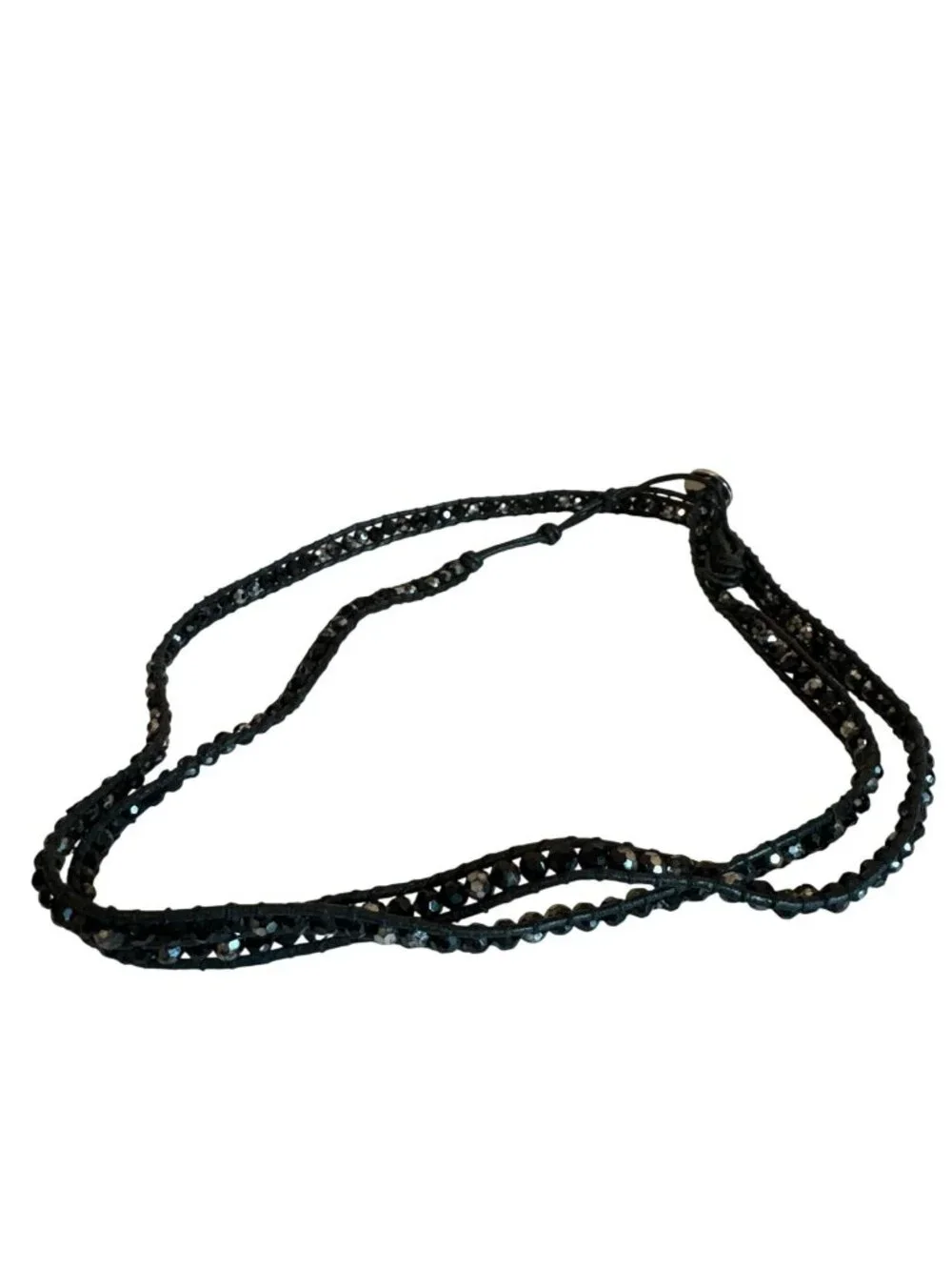Victoria Emerson Black Crystal Wrap Bracelet Adjustable Closure 36